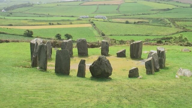 The Drombeg Stone Circle in County Cork, in Ireland.