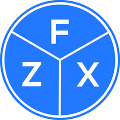 Fototapeta premium FZX letter logo design on black background. FZX creative initials letter logo concept. FZX letter design. 