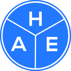 Fototapeta premium HAE letter logo design on black background. HAE creative initials letter logo concept. HAE letter design.