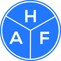 Fototapeta premium HAF letter logo design on black background. HAF creative initials letter logo concept. HAF letter design.