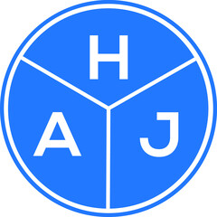 HAJ letter logo design on black background. HAJ  creative initials letter logo concept. HAJ letter design.