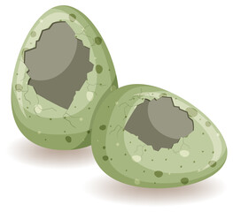 Cracking eggs on white background