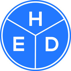 Fototapeta premium HED letter logo design on black background. HED creative initials letter logo concept. HED letter design.