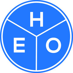 Obraz premium HEO letter logo design on black background. HEO creative initials letter logo concept. HEO letter design.