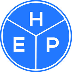 Obraz premium HEP letter logo design on black background. HEP creative initials letter logo concept. HEP letter design.