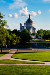 Obraz premium St Paul Cathedral at Minneapolis, November 2018:Cathedral of Saint Paul, St Paul, Minnesota, USA