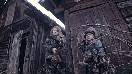 Children without a home, apocalypse, war