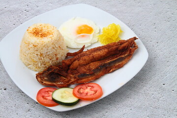 Freshly cooked Filipino food called Bangsilog