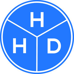 HHD letter logo design on White background. HHD creative Circle letter logo concept. HHD letter design. 