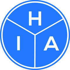 HIA letter logo design on White background. HIA creative Circle letter logo concept. HIA letter design. 