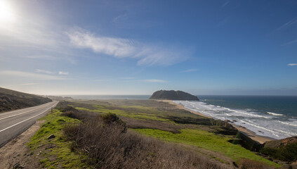 Point Sur on sunny day on the central coast of California United States
