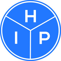 Obraz premium HIP letter logo design on black background. HIP creative initials letter logo concept. HIP letter design.