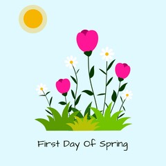 Illustration vector first day of spring 