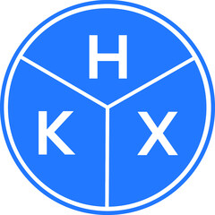 HKX letter logo design on White background. HKX creative Circle letter logo concept. HKX letter design. 