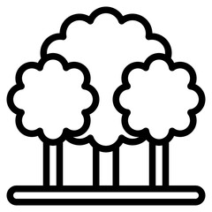 forest outline style icon