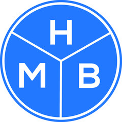 HMB letter logo design on White background. HMB creative Circle letter logo concept. HMB letter design. 