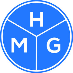Obraz premium HMG letter logo design on White background. HMG creative Circle letter logo concept. HMG letter design .
