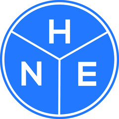 Obraz premium HNE letter logo design on White background. HNE creative Circle letter logo concept. HNE letter design. 