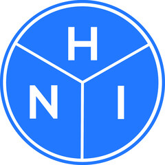 HNI letter logo design on White background. HNI creative Circle letter logo concept. HNI letter design. 