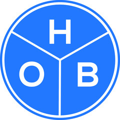 HOB letter logo design on White background. HOB creative Circle letter logo concept. HOB letter design. 