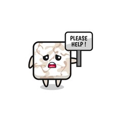 cute ceramic tile hold the please help banner