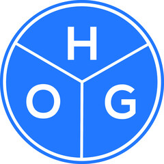 Obraz premium HOG letter logo design on White background. HOG creative Circle letter logo concept. HOG letter design. 