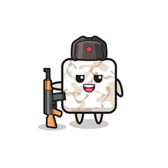 cute ceramic tile cartoon as Russian army