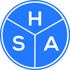 HSA letter logo design on black background. HSA  creative initials letter logo concept. HSA letter design.