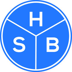 HSB letter logo design on black background. HSB  creative initials letter logo concept. HSB letter design.