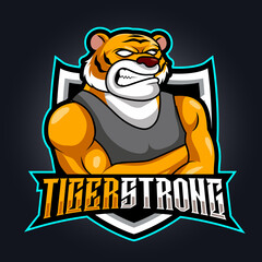 tiger strong angry mascot logo