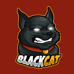 black cat mascot esport logo