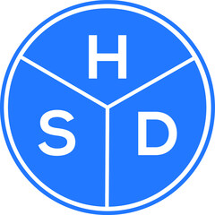 HSD letter logo design on black background. HSD  creative initials letter logo concept. HSD letter design.