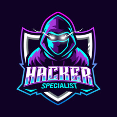 specialist hacker mascot illustration for sports and esports logo © Ilhustrator