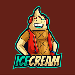 Naklejka premium ice cream logo game character