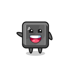 happy keyboard button cute mascot character