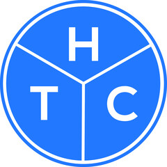 HTC letter logo design on black background. HTC  creative initials letter logo concept. HTC letter design.