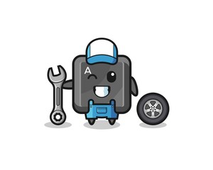 the keyboard button character as a mechanic mascot