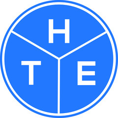 Obraz premium HTE letter logo design on black background. HTE creative initials letter logo concept. HTE letter design.