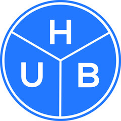 HUB letter logo design on black background. HUB  creative initials letter logo concept. HUB letter design.