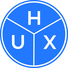 HUX letter logo design on black background. HUX  creative initials letter logo concept. HUX letter design.