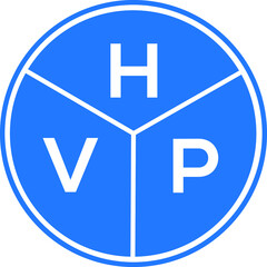 HVP letter logo design on White background. HVP creative Circle letter logo concept. HVP letter design. 

