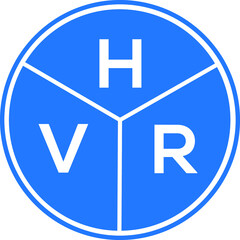 HVR letter logo design on White background. HVR creative Circle letter logo concept. HVR letter design. 
