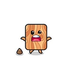 Fototapeta premium plank wood earth surprised to meet poop