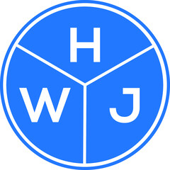 HWJ letter logo design on White background. HWJ creative Circle letter logo concept. HWJ letter design. 
