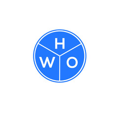 HWO letter logo design on White background. HWO creative Circle letter logo concept. HWO letter design. 
