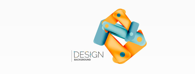 Tech minimal geometric wallpaper. Creative abstract background. Ribbon style stripes vector illustration for wallpaper banner background or landing page