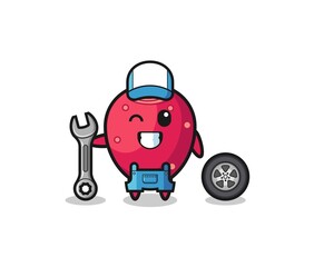 the prickly pear character as a mechanic mascot