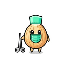 surgeon almond mascot character