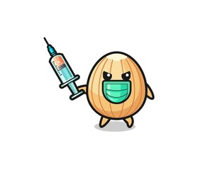 Naklejka premium illustration of the almond to fight the virus