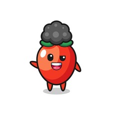 chili pepper character as the afro boy
